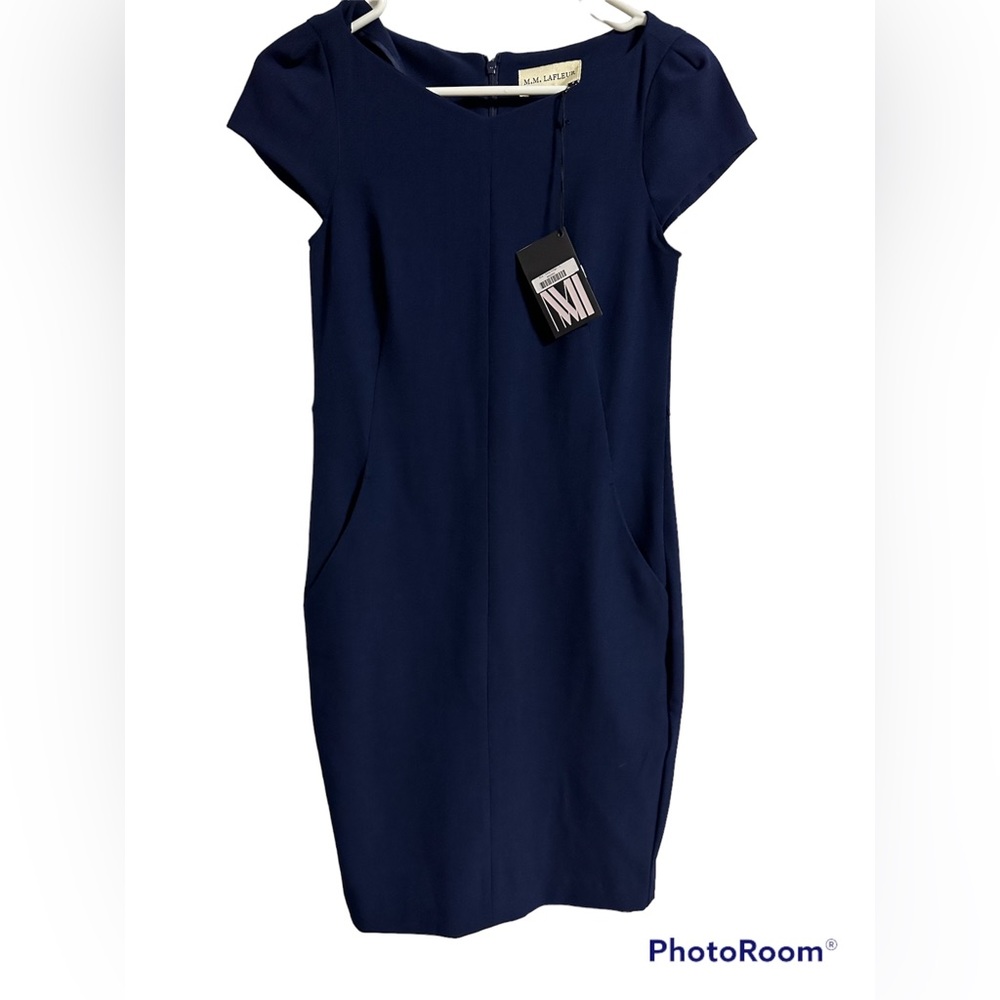 MM Lafleur Navy Midi Dress